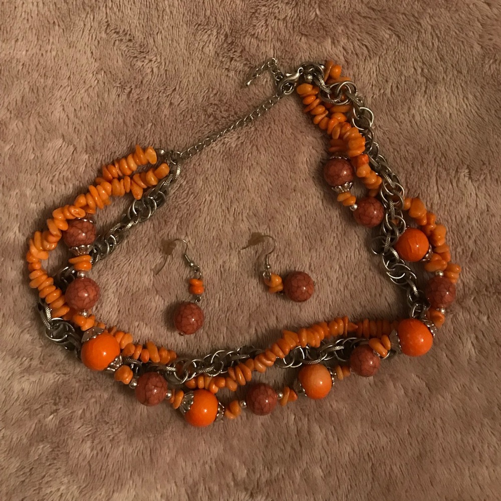 Orange and brown necklace